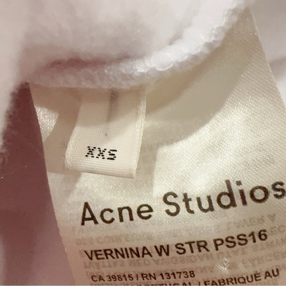 Acne Studio Verninawa Crew Neck Sweatshirt Top Size XXS NWT - Picture 9 of 9
